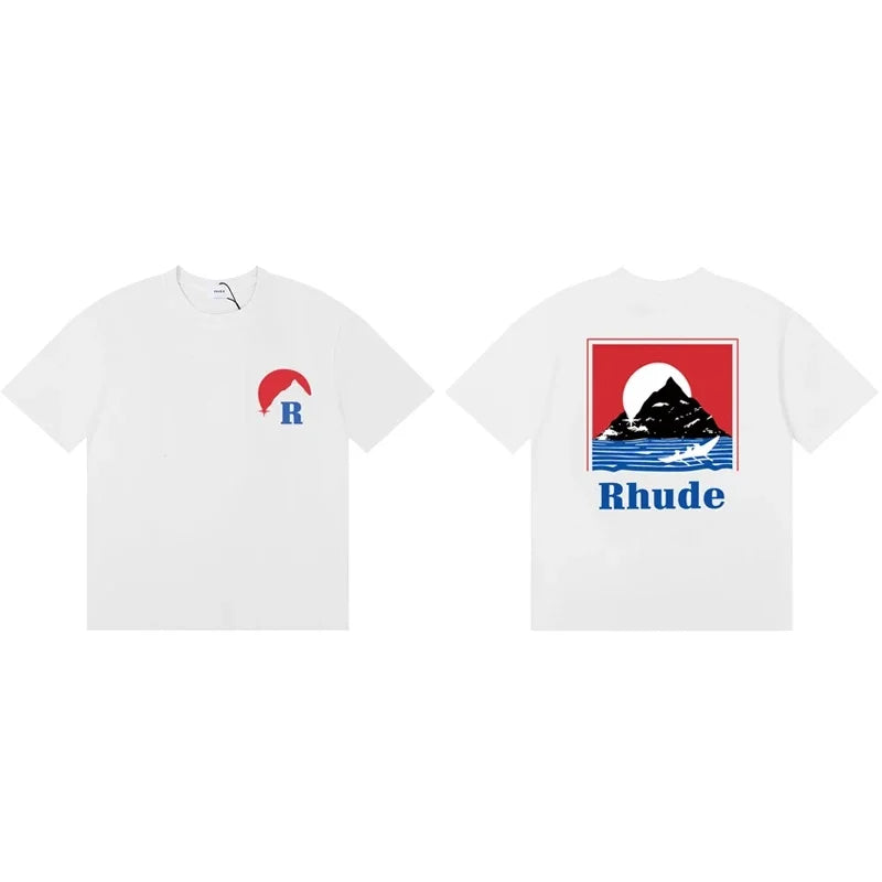 2026 Letter R Print T-shirt Fashion Brand Tee Loose Comfortable Short Sleeve Men Women Cotton T Shirt Casual Clothing