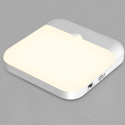 Motion Sensor Led Night Light Usb Charging Square Lamp for Bedroom Kitchen Stair Hallway Wardrobe Cupboard Lighting