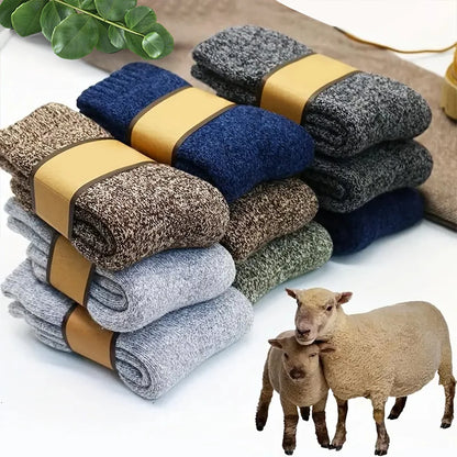 Mens Solid Color Winter Socks - Soft Comfortable Casual 3515 Pairs - ZOOMNSTORE