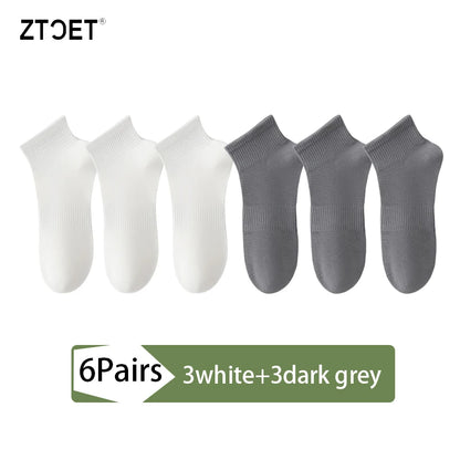 High Quality 6Pairs Men Socks Short Combed Cotton Mesh Breathable Odor proof and antibacterial Spring Summer for Male sock New