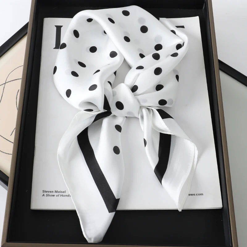 Luxury Silk Plaid Scarf - Soft Satin Neck Hair Tie for Women Foulard Hijab 2021