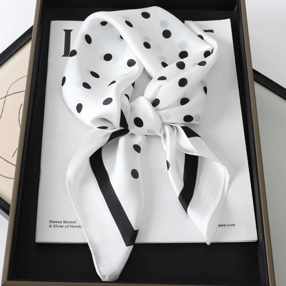 Luxury Silk Plaid Scarf - Soft Satin Neck Hair Tie for Women Foulard Hijab 2021