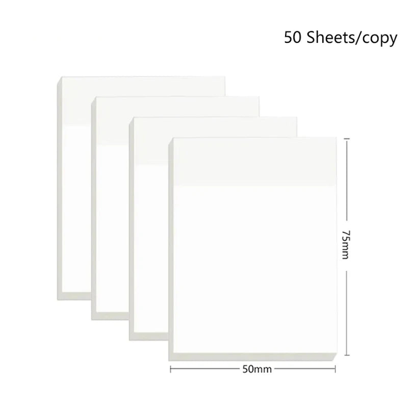 Transparent Waterproof Sticky Notes - 200 Sheets Fluorescent Notepad for School  Office