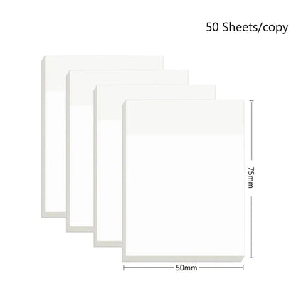 Transparent Waterproof Sticky Notes - 200 Sheets Fluorescent Notepad for School  Office