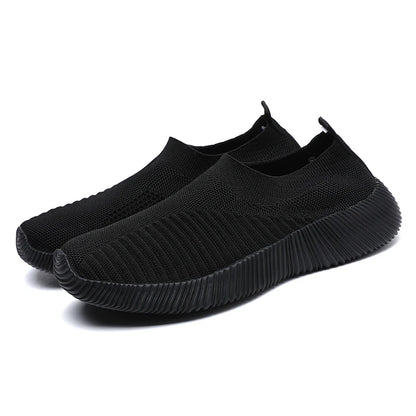 Women Vulcanized Shoes High Quality Women Sneakers Slip On Flats Shoes Women Loafers Plus Size 43 Walking Flat