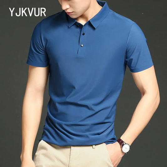 Men's Polo Shirt - Summer Quick Dry Casual Work Shirt | Plus Size Breathable Solid Color