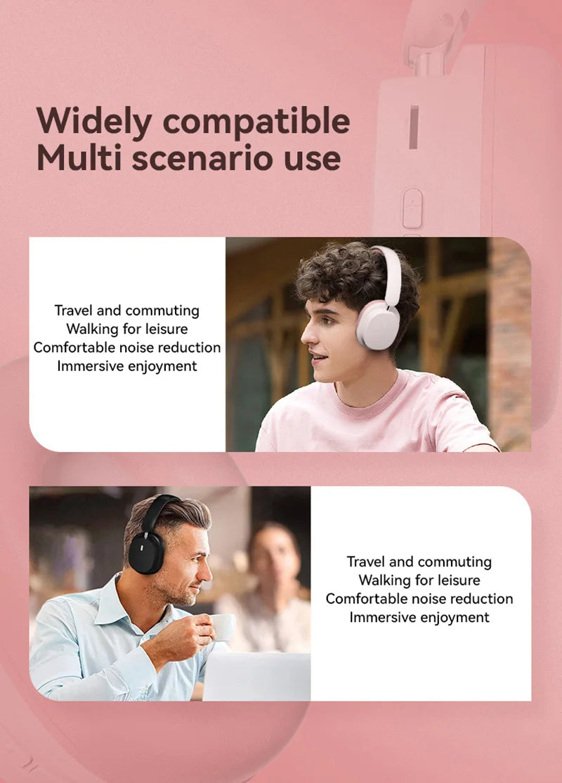 2026 New Foldable Headset Wireless Bluetooth Earbuds Head Mounted Noise Cancelling Earphones Sports with Mic Music Headphones