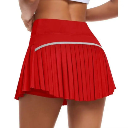 Summer Candy Color Running Shorts Side Pocket False 2 Pieces Tennis Mini Skirt Cooling Quick Dry Breathable Yoga Skirt Women