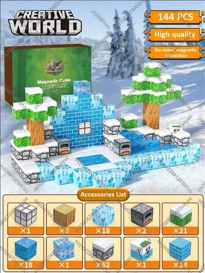 Magnetic Building Blocks - STEM Sensory Toys & Creative Magnet Cube Set for Kids