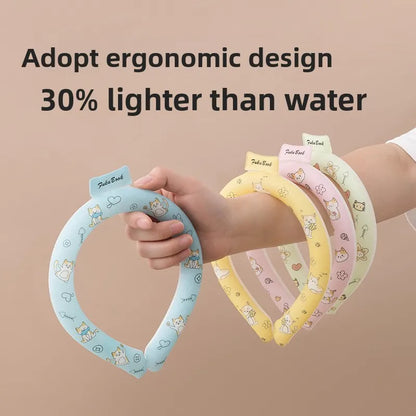 Hot! Japanese summer 28° heatstroke prevention cooling ice collar outdoor sports ice neck cooling ring cartoon PCM neck ring