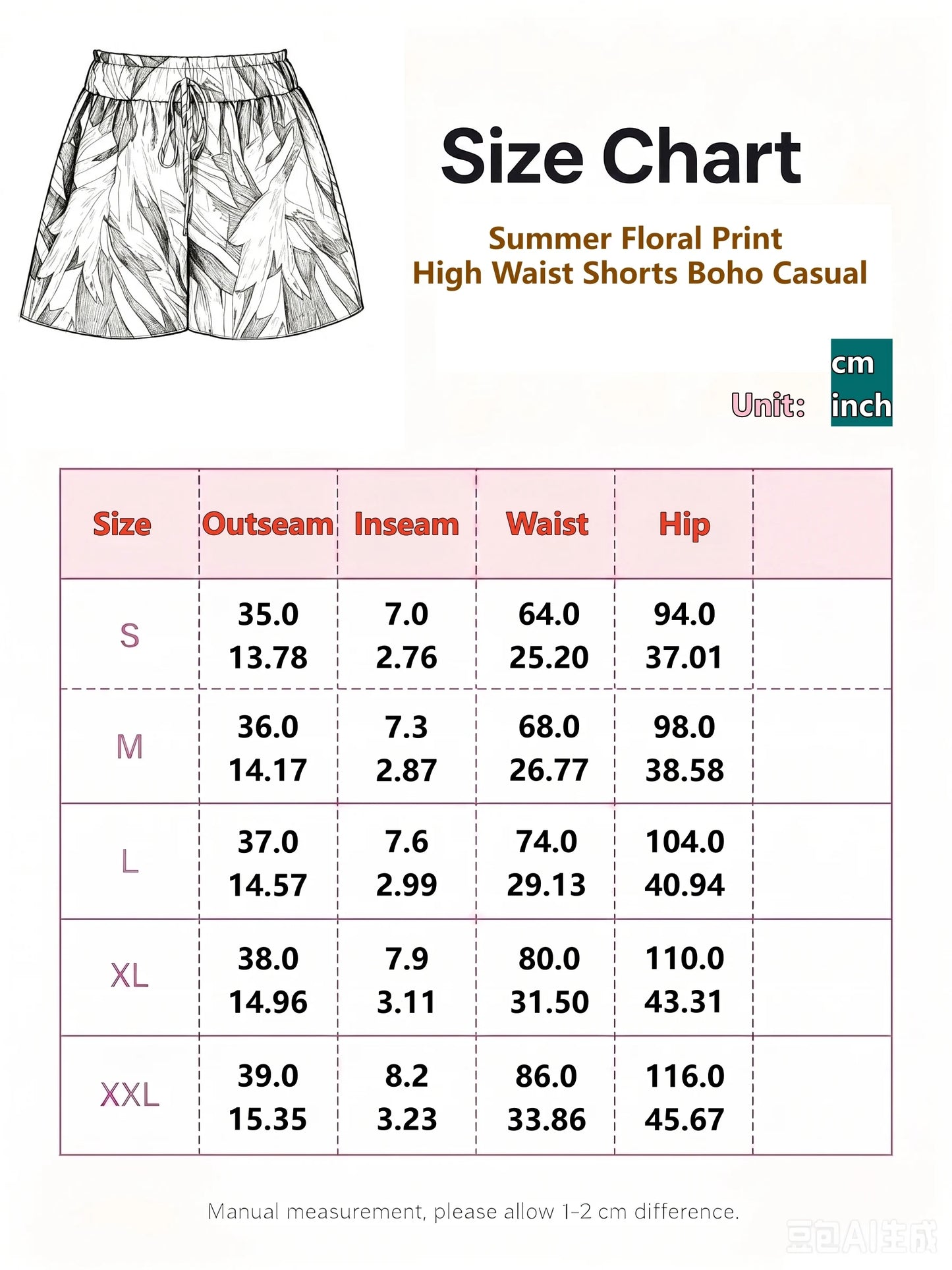 Women's Shorts Spring Summer Floral Print High Waist Shorts Boho Casual Elastic Waist Beach Vacation Daily Fashion Bottoms