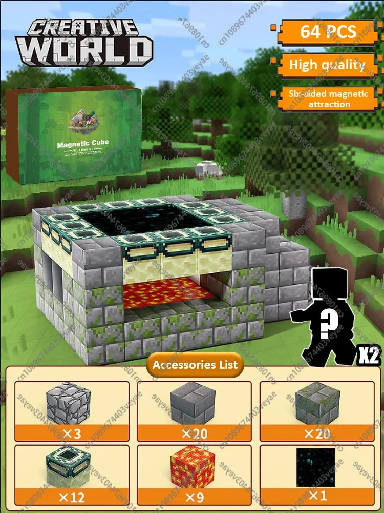 Magnetic Building Blocks - STEM Sensory Toys & Creative Magnet Cube Set for Kids