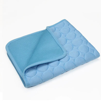 Pet Ice Silk Cooling Mat Summer Breathable Sleep Pad For Dogs Cats Non Slip Washable Sofa Bed Mat Self Cooling Portable Pet Mat