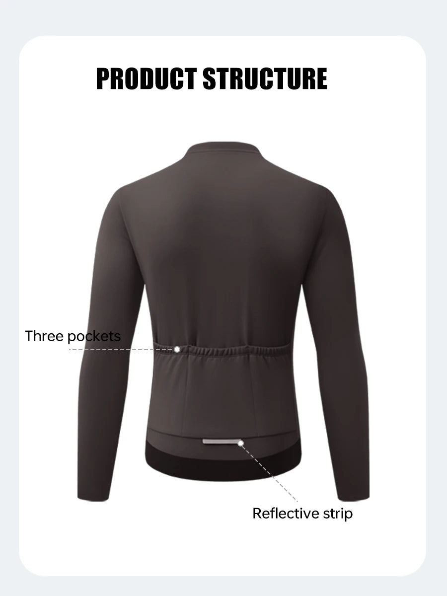 Winter Cycling Jersey - Men's Fleece Bike Jacket With Full Zipper & Pockets
