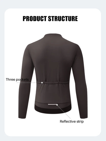 Winter Cycling Jersey - Men's Fleece Bike Jacket With Full Zipper & Pockets