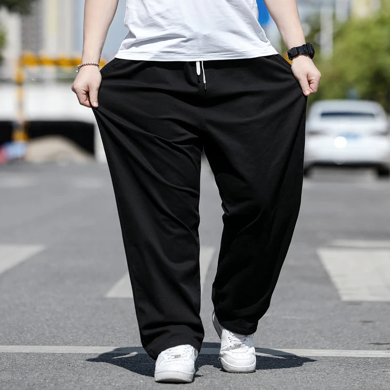 Large Size Men's Casual Pants XL-8XL Plus Size Straight Loose Fit Trousers Elastic Waist Oversized Cotton SweatPants Outdoor