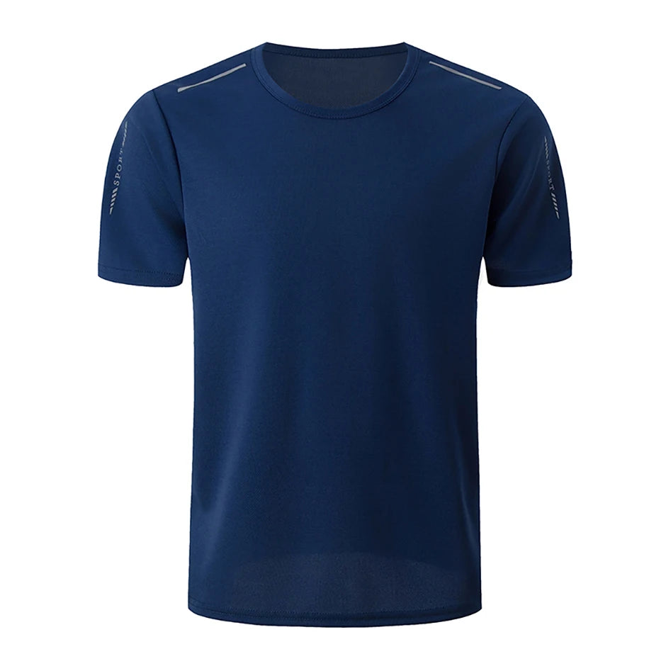 Men's Quick-Dry Sports Shirt – Multicolor Summer Running Badminton Tee with Reflective Strip