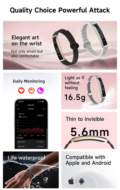 LIGE Ladies Smart Bracelet Men Health Sleep Heart Rate Monitoring Fashion Sports Band Fitness Tracker Smart Wristwatch For Women