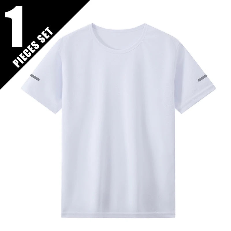 1/4piece Spring/Summer Youth Plus Size 13-16 Years Old Quick Drying Sports Short Sleeved T-shirt Versatile Top For Boys And Girl