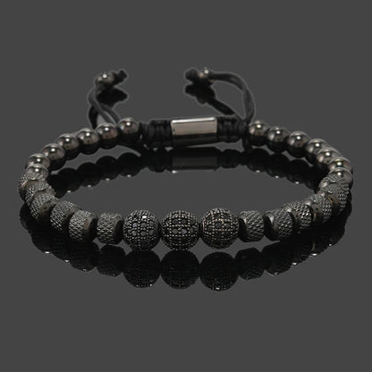 Luxury Royal Golden CZ Ball Man Bracelet Stainless Steel Beads Hand Jewelry Boy Gift