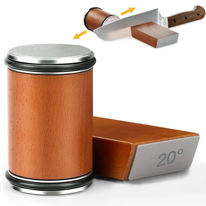 Rolling Knife Sharpener | Double Sided Diamond Sharpening Stone with Magnetic Angle