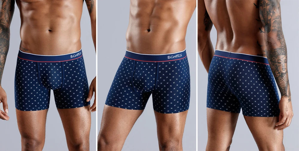 Mens Cotton Boxer Shorts - 4-Pack Underwear Set Soft and Comfortable