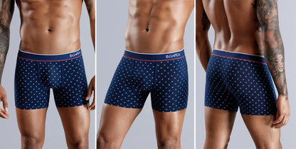 Mens Cotton Boxer Shorts - 4-Pack Underwear Set Soft and Comfortable