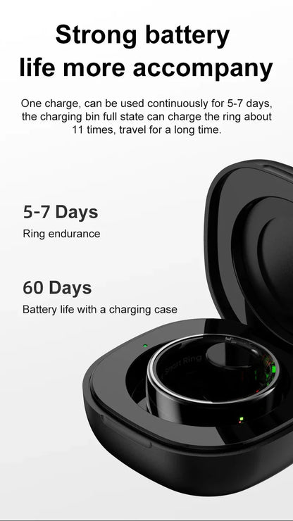 R08 Smart Ring For Men Women Touch Control Function Health Monitor IP68 5ATM Waterproof Skin Temperature Measure Smart Ring New