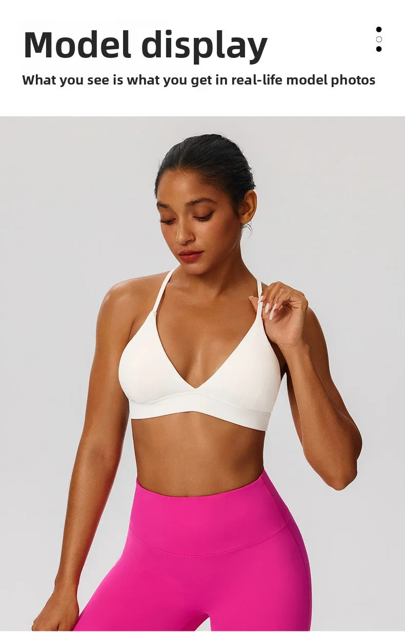 Tight Yoga Bra Women's Camisole Beautiful Back No Steel Ring Sports Bra Quick Drying Running Yoga Clothes Fitness Chest Pads