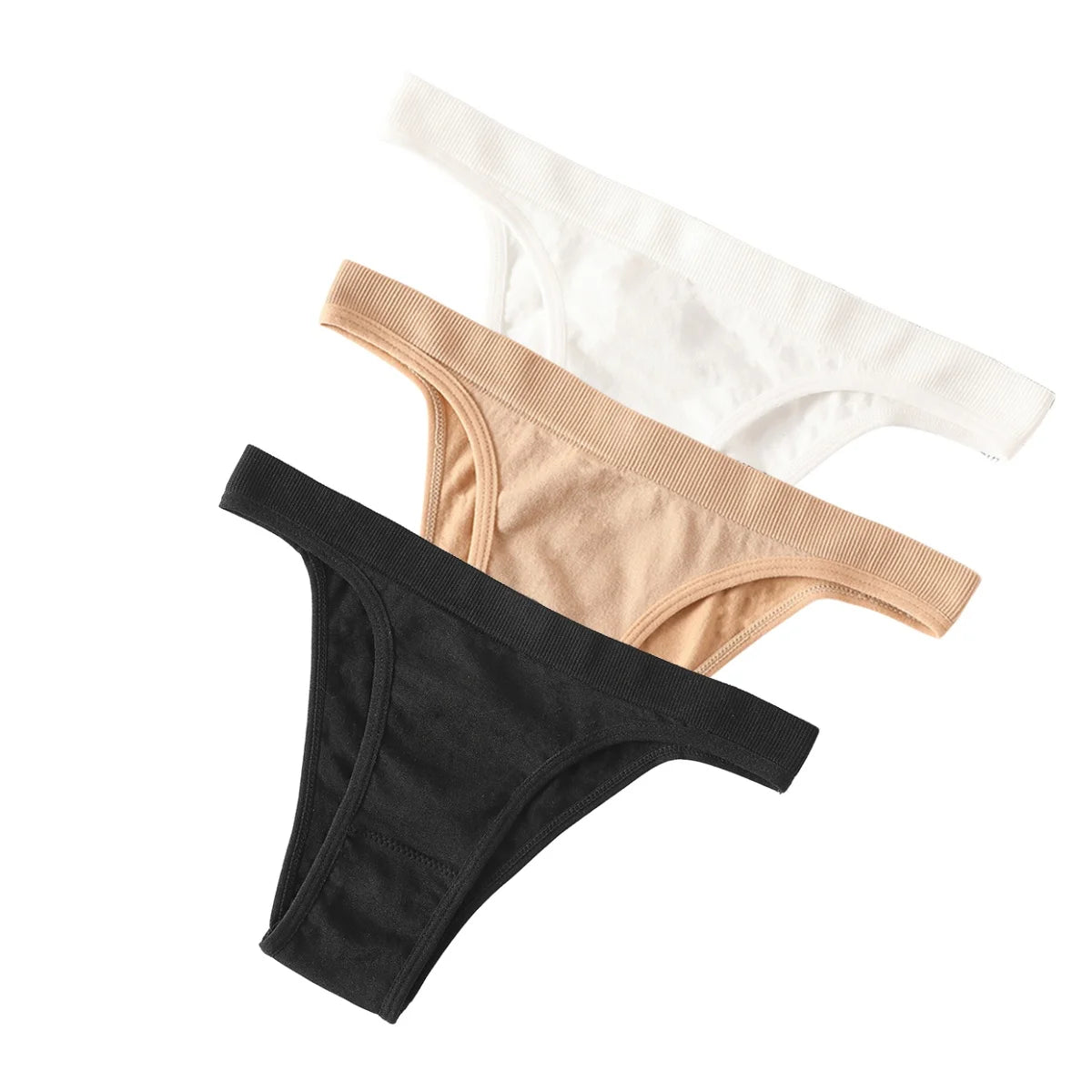 3Pcs/Set Women High Cut Brazilian Panties High Rise Seamless Underwear Soft Stretch Sports Soft Briefs Ladies Sexy Lingerie M-L