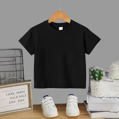 Children Set white T-shirt Short-Sleeved+Shorts Boy Girl Toddler 3-12Years Casual Sports Brand cool Fashio Clothes Summer