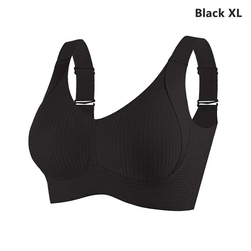 2025 Women's Seamless Underwear Thin Style Plus Size Removable Bra Anti-Sagging Wire-Free