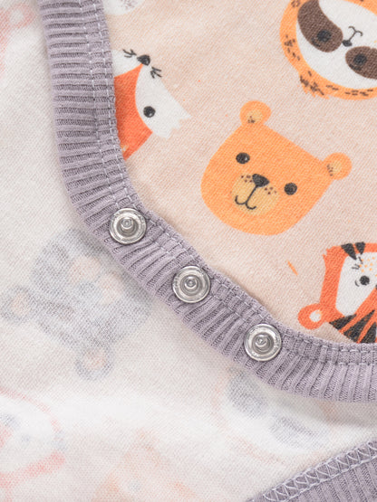 Baby Romper Onesies - Newborn Infant Bodysuit Set With Cartoon Animal Print