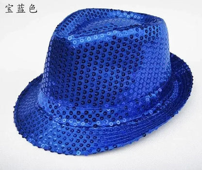 Stage Performance Sequined Hip-hop Hat Children's Day Dance Performance Jazz Hat Men And Women Festival Parties Sequined Top Hat