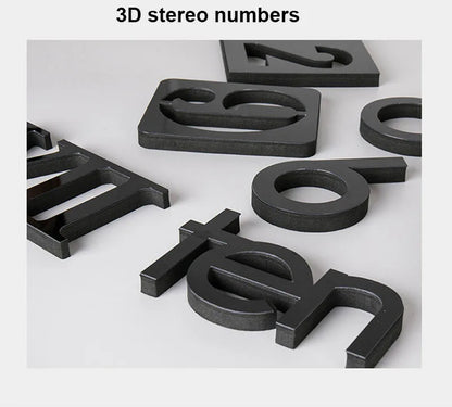 Large 3D Number Wall Clock - DIY Home Decoration for Living Room Bedroom Study Hotel
