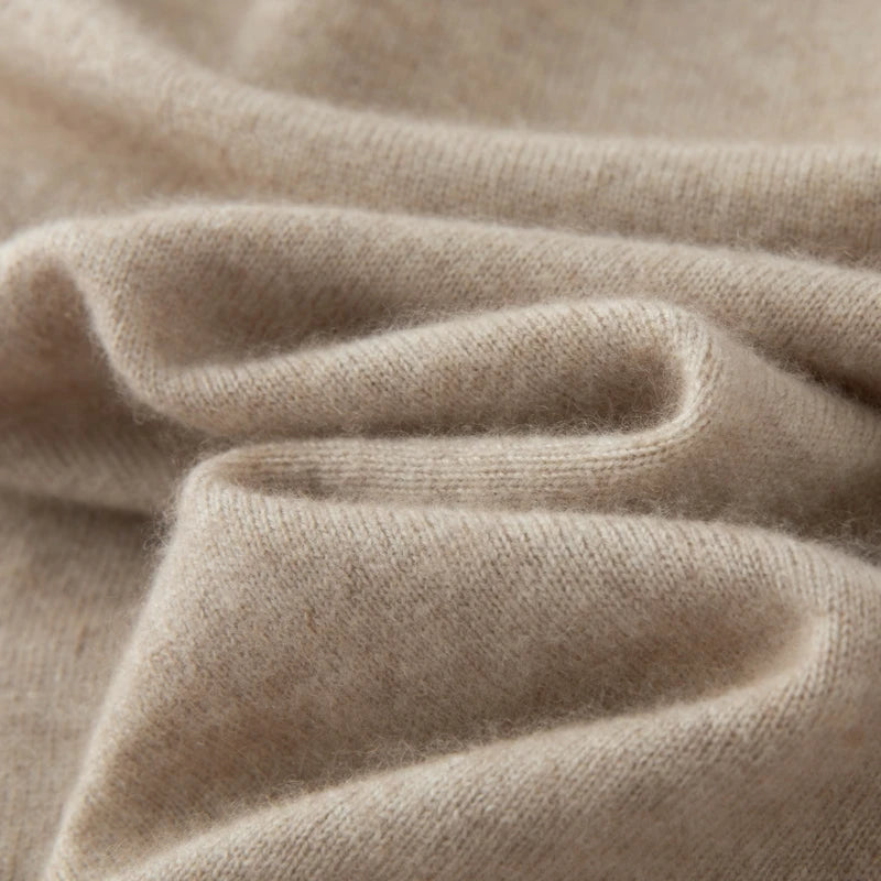 CHICUU Men's 100% Cashmere Sweater Zipper Pullover Mock Neck Long Sleeve Basic Cashmere Knitwear Autumn Winter Clothing Tops