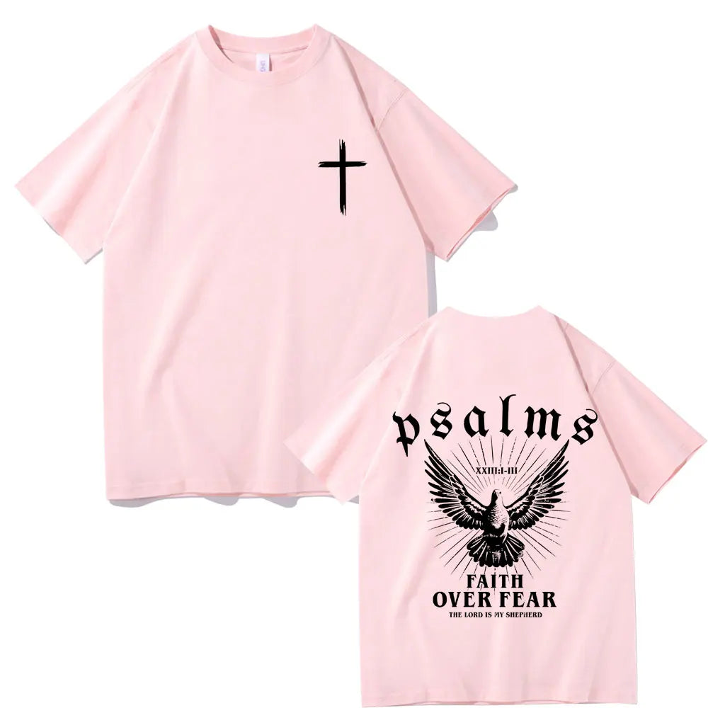 Faith Over Fear Dove T-Shirt - Casual Oversized Cotton Tee for Men  Women - ZOOMNSTORE