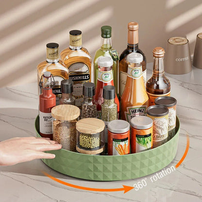 360 Rotating Spice Rack - Non-Slip Kitchen Organizer Tray