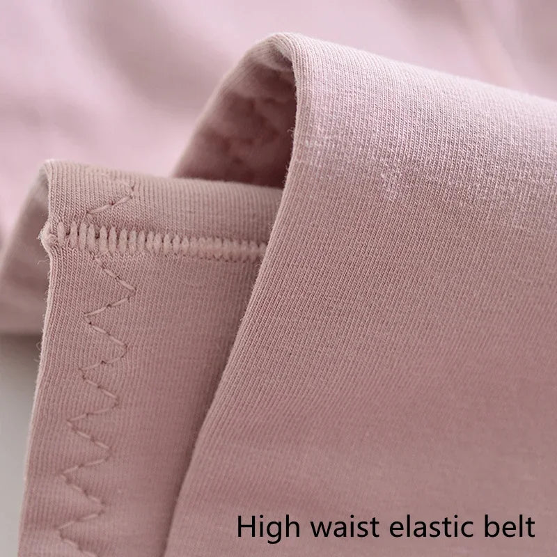 High Waist Underwear Women 60S Cotton Panties Plus Size Womens Briefs Cozy Female Underwear Tighten The Abdomen Safety Shorts