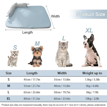 Dog Cool Mat Big-eyed Monster Breathable Mat for Small To Large Puppies/Cats Washable Pets Cool Bed Dog/Cat Cool Nest Summer