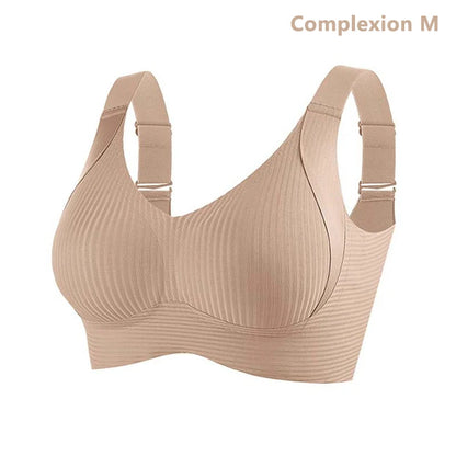 2025 Women's Seamless Underwear Thin Style Plus Size Removable Bra Anti-Sagging Wire-Free