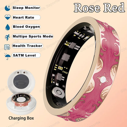 New Diamond Fashion Various Colors Available Women Smart Ring With Box Waterproof Lady ring Heart Rate Health Monitor Sport Ring