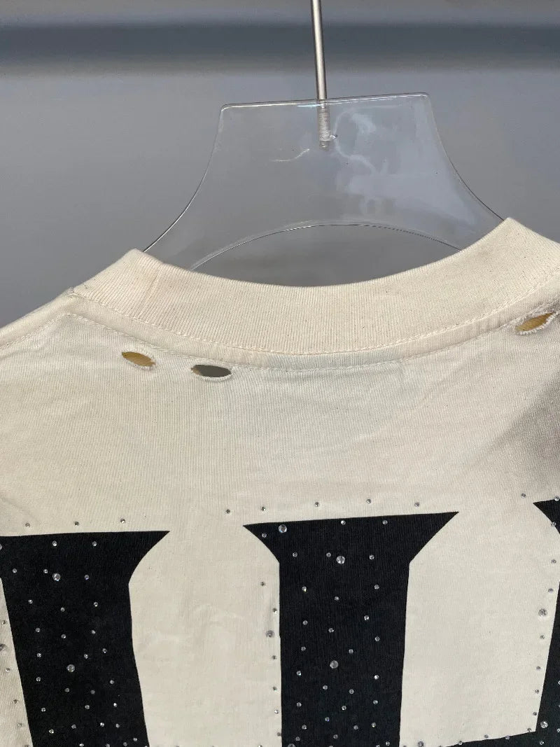 26SS Y2K High Quality American Retro Trendy Fashion Tops LIFE HUSTLERS 100% cotton large size loose Men's Women's T-Shirt