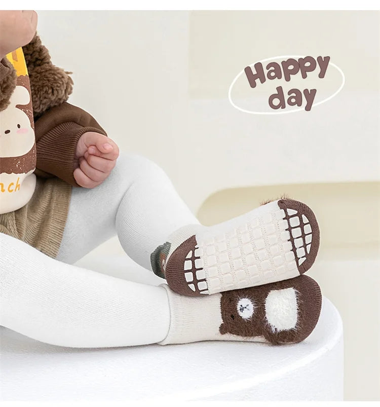 0-5Years Winter Thick Terry Cotton Baby Girl Sock with Rubber Soles Infant Animal Funny Sock Newborn Baby Indoor Floor Socks New
