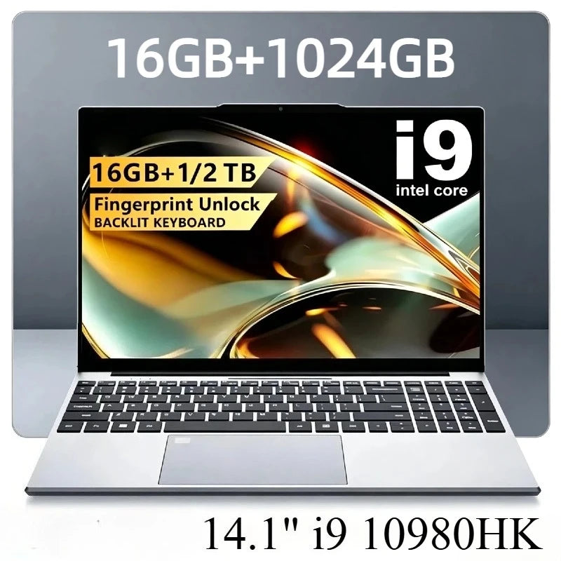 Intel Core i9 10980HK 14.1 Inch Pro Laptop 8C 16T 2.4 5.3GHz 16MB 45W 32GB RAM 2TB M.2 SSD Gaming Notebook Office Fast New
