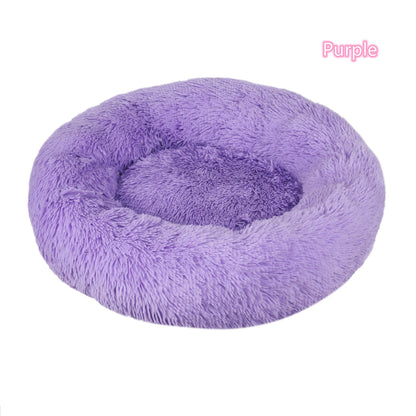 Soft Cat Bed - Plush Donut Pet Nest With Washable Corduroy Cover & Anti Slip Mat