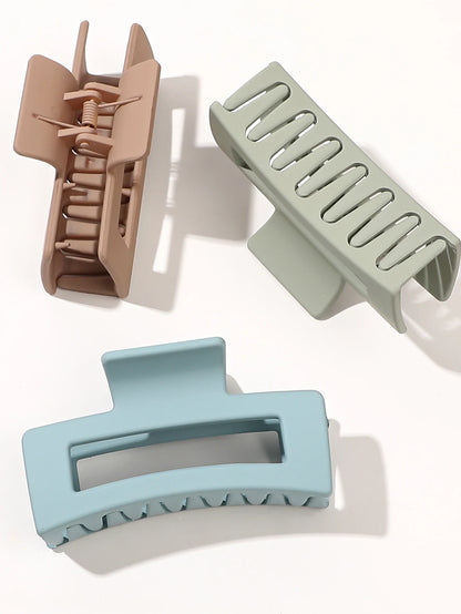 7Pcs 3.4" Medium Square Hair Claw Clips for Women Thick Thin Hair,Strong Hold Matte Banana Jaw Clips Hair Accessories
