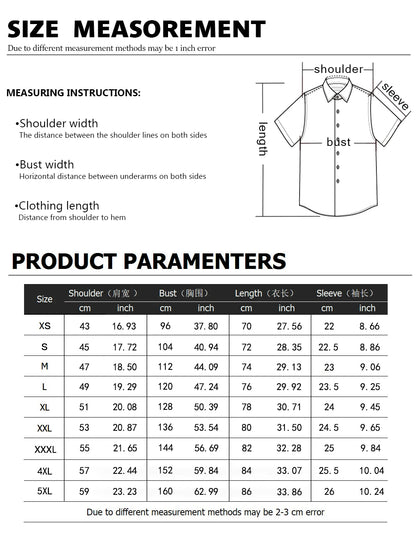 Men's stand up collar printed shirt solid color short sleeved button linen shirt Hawaii vacation beach breathable shirt
