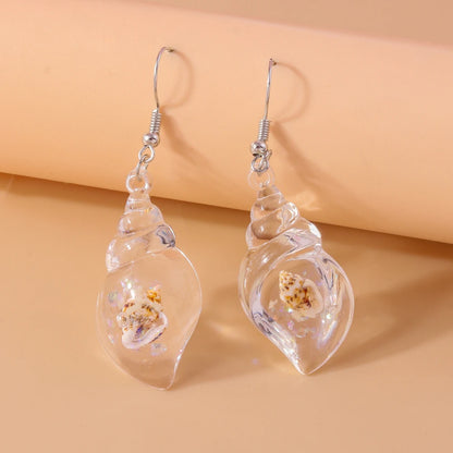 Aihua Colorful Resin Summer Beach Shell Conch Earrings for Women Girls Vacation Earrings Brincos Sweet Jewelry Gifts