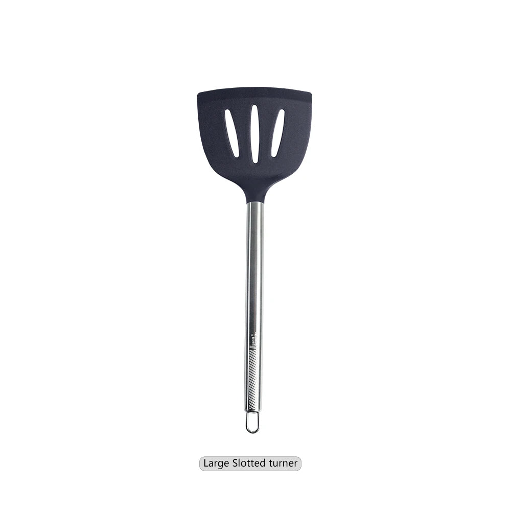 Silicone Kitchen Utensils – Heat Resistant Cooking Tool Sets with Stainless Steel Handle